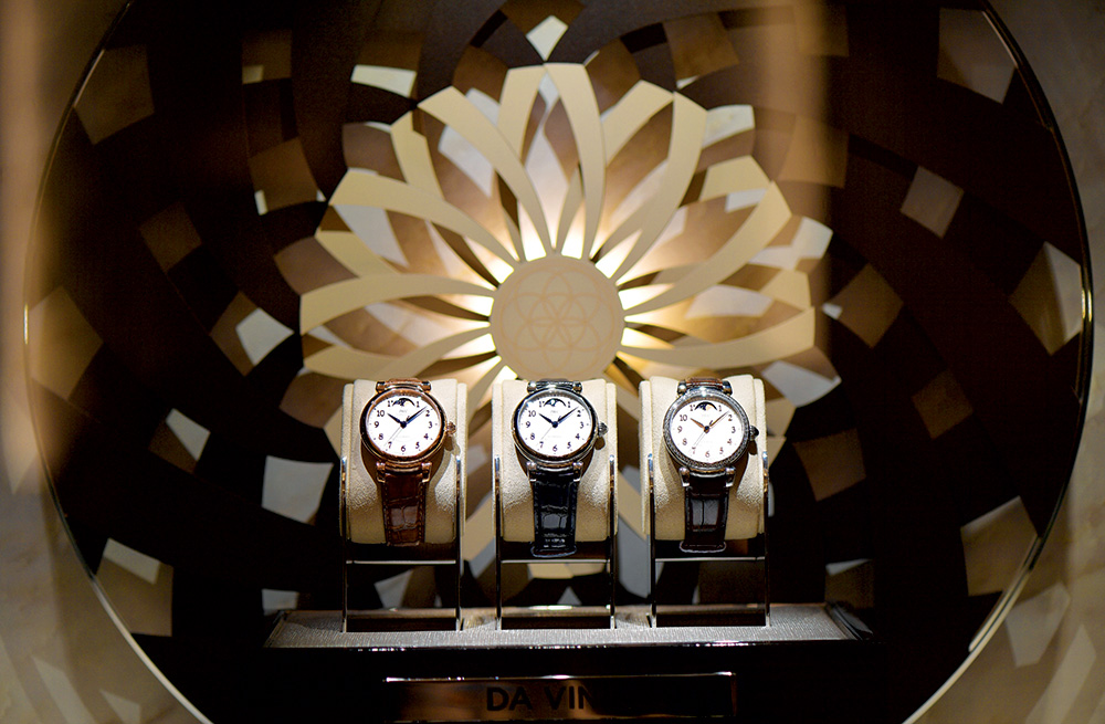 Da Vinci watches on display at IWC’s booth during SIHH